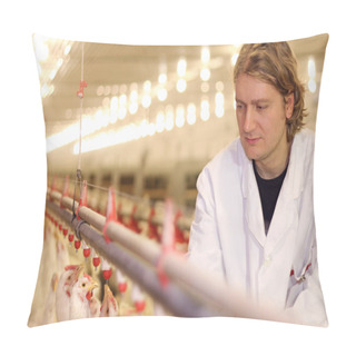 Personality  Farmer Working On Chicken Farm Pillow Covers
