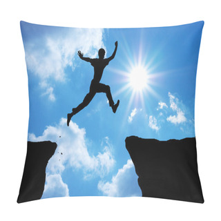 Personality  Man Jump Through The Gap Pillow Covers