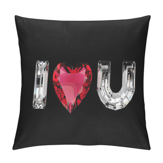 Personality  Gemstones In Shape Of Love Sign Pillow Covers