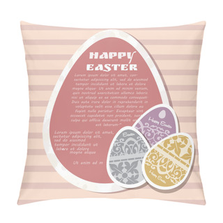 Personality  Template For Happy Easter Card With Eggs Pillow Covers