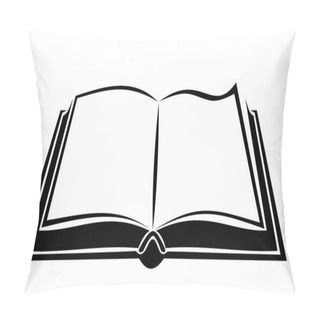 Personality  Black Silhouette Of Open Book. Vector Illustration. Pillow Covers