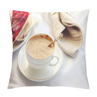 Personality  Breakfast, Coffee Cup On A White Cloth Pillow Covers