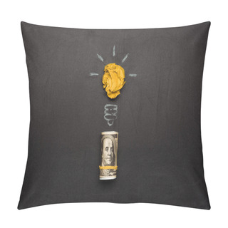 Personality  Light Bulb Symbol And Money Pillow Covers