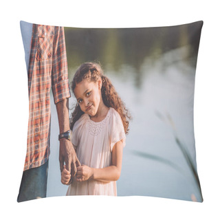 Personality  Granddaughter And Grandfather Holding Hands Pillow Covers