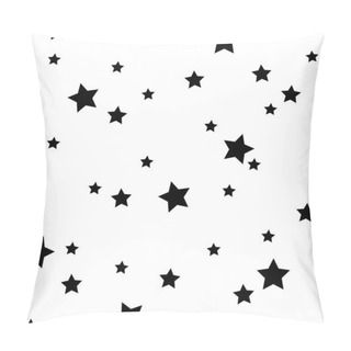 Personality  Seamless Pattern With Stars. Chaotic Elements. Abstract Geometric Background. Monochrome Vector Illustration. Texture For Print, Packaging, Textile, Wallpaper. Pillow Covers