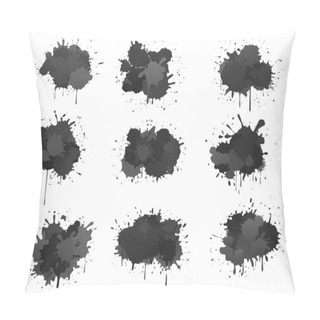 Personality  Black Ink Blobs Pillow Covers
