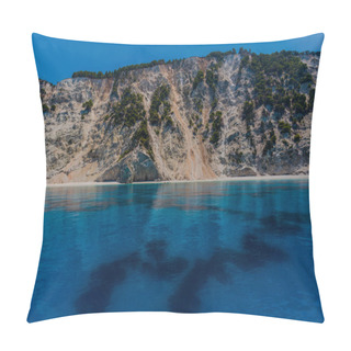 Personality  Picturesque Coastal View Of Mediterranean Sea And Rocks, Greece. Pillow Covers