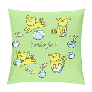 Personality  Little Yellow Puppy Pillow Covers
