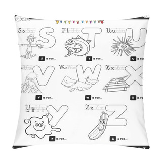 Personality  Educational Cartoon Alphabet Set Coloring Book Pillow Covers
