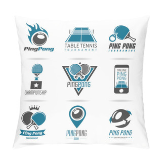 Personality  Ping Pong Icon Set - 3 Pillow Covers