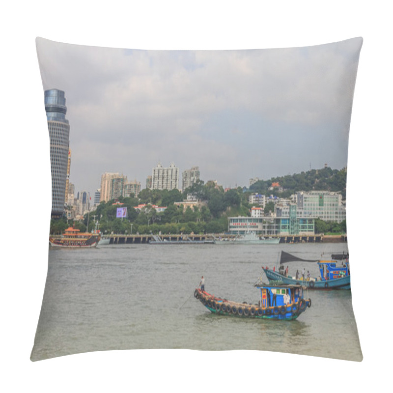 Personality  Xiamen Skyline And Chinese Fishing Boats Pillow Covers