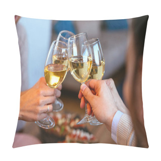 Personality  Friends Clinking With Glasses Of Wine. Pillow Covers
