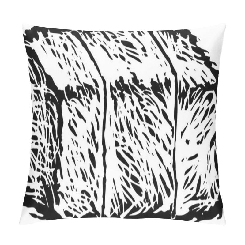 Personality  Woodcut Illustration Of Hay Bale Pillow Covers