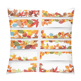 Personality Colorful Autumn Leaves Banners Pillow Covers