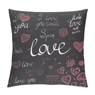 Personality  Romantic Hand Drawn Calligraphy Pillow Covers