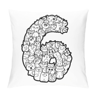 Personality  Hand Drawn Doodled Kids Numbers. Cute Monstred Numbers, Math Symbols. Pillow Covers