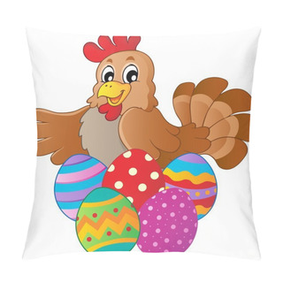 Personality  Hen With Various Easter Eggs Pillow Covers