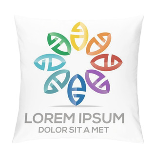 Personality  Abstract Logo Organic Business Letter E Design Vector Pillow Covers