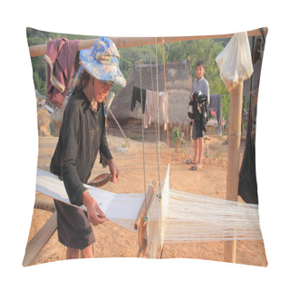 Personality  Woman With Son In Pongsali, Laos Pillow Covers