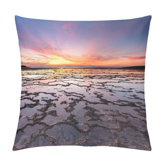 Personality  A Beautiful Sunset Over The Ocean With Rocky Beach And Tidal Pools In The Foreground Pillow Covers