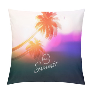 Personality  Paradise Island In Sunset Pillow Covers