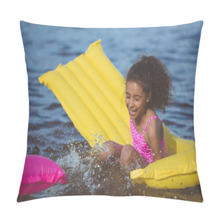 Personality  African American Girl On Inflatable Mattress Pillow Covers