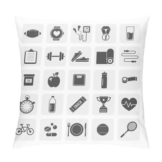 Personality  Icons Set For Fitness And Diet Pillow Covers