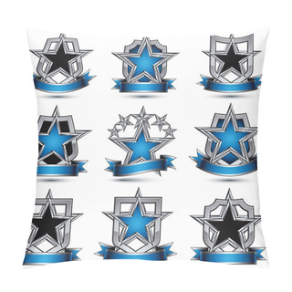 Personality  Set Of Silvery Heraldic Icons Pillow Covers