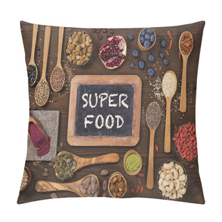 Personality  Super Foods In Spoons And Bowls Pillow Covers