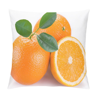 Personality  Orange Fruits On A White Background. Pillow Covers