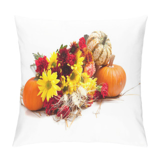 Personality  Autumn Floral Arrangement On White Pillow Covers