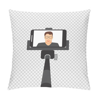 Personality  Self Monopod With Vector Illustration Pillow Covers