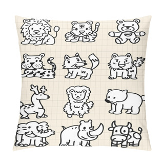 Personality  Cute Cartoon Animal Icon Pillow Covers