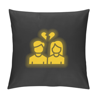 Personality  Break Up Yellow Glowing Neon Icon Pillow Covers