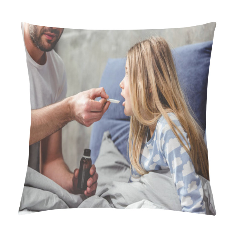 Personality  Little Girl Takes Medicine Pillow Covers