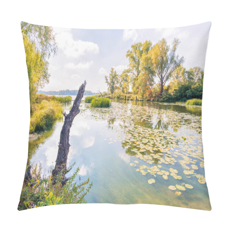 Personality  Reeds and Water Lilies in the River pillow covers