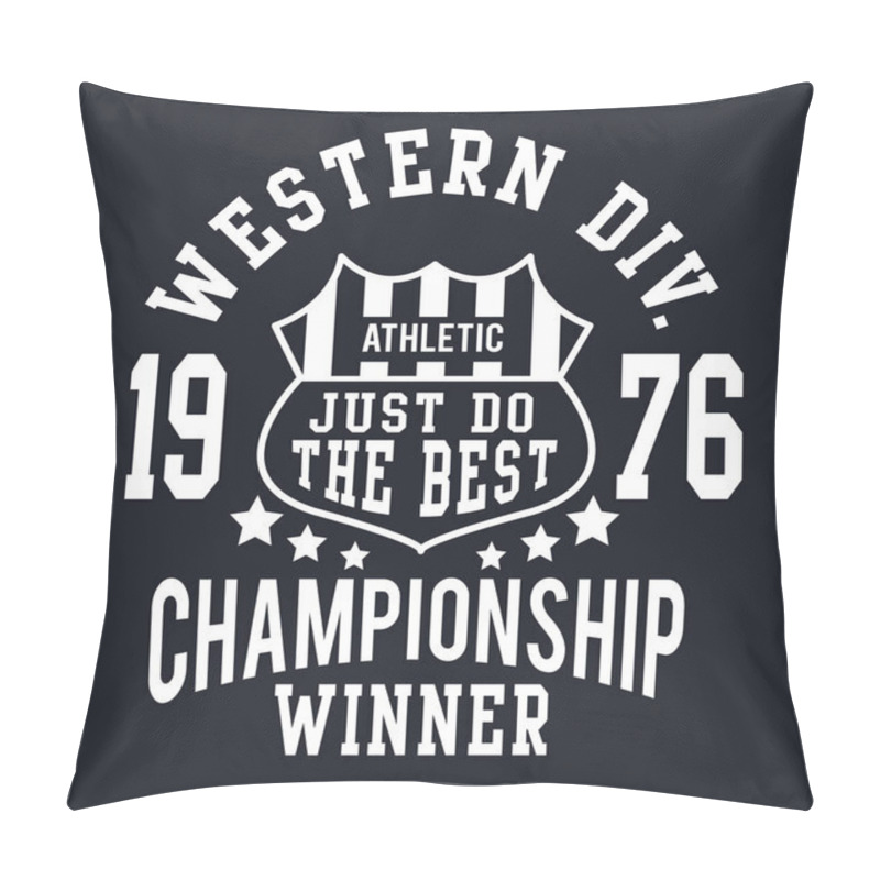 Personality  College sport typography, t-shirt graphic pillow covers