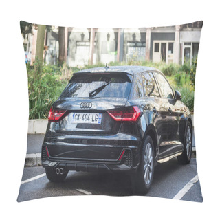 Personality  Mulhouse - France - 24 March 2024 - Rear View Of Back Audi A1 Parked In The Street Pillow Covers