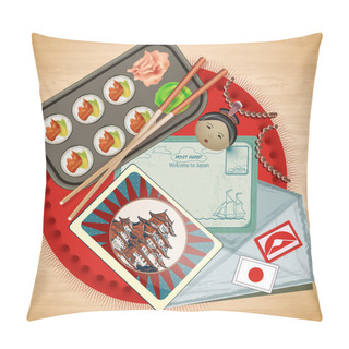Personality  Japan Vintage Elements Vector Illustration   Pillow Covers