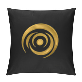 Personality  Black Hole Gold Plated Metalic Icon Or Logo Vector Pillow Covers