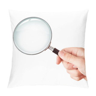 Personality  Magnifying Glass In Hand Isolated Pillow Covers