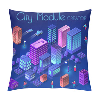 Personality  Ultraviolet Isometric City Pillow Covers