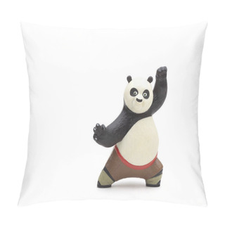 Personality  Panda Bear On White Background. Isolated On White. Kung Fu Panda Pillow Covers