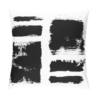 Personality  Brush Strokes Collection. Grunge Vector Paintbrushes Set Pillow Covers