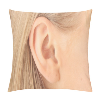 Personality  Closeup Picture Of Blond Girl Ear Pillow Covers