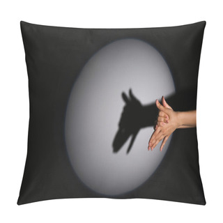 Personality  Woman Performing A Shadow Play Pillow Covers