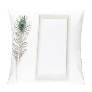 Personality  Peacock Feathers With Rectangular Frame Pillow Covers