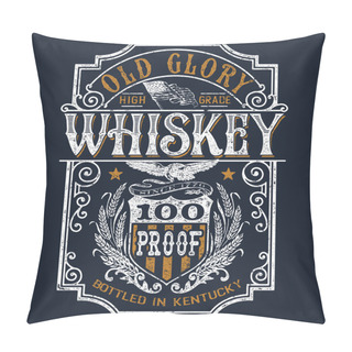Personality  Vintage Americana Whiskey Label T-shirt Graphic Pillow Covers