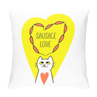 Personality   Cat Dreams About Sausages Pillow Covers