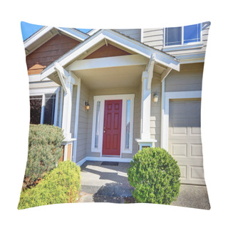 Personality  Entrance Porch With Red Front Door Pillow Covers